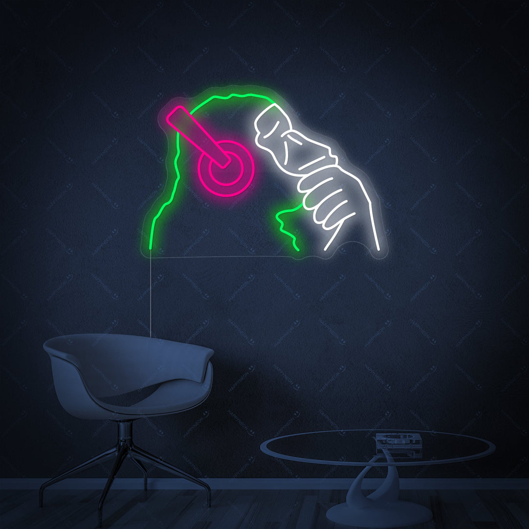 "Banksy Dj Monkey" Neonskylt