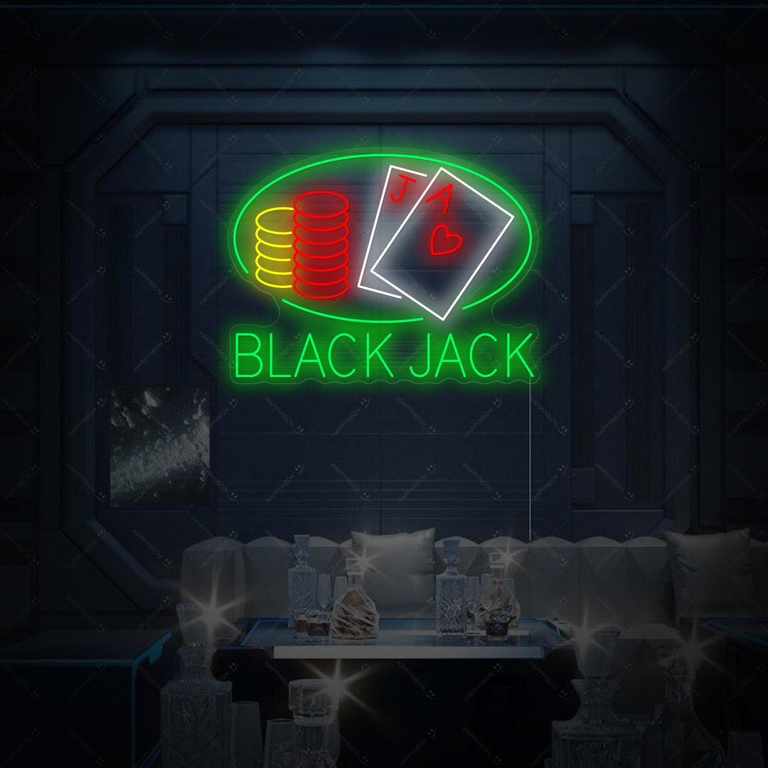 "Black Jack" Neonskylt