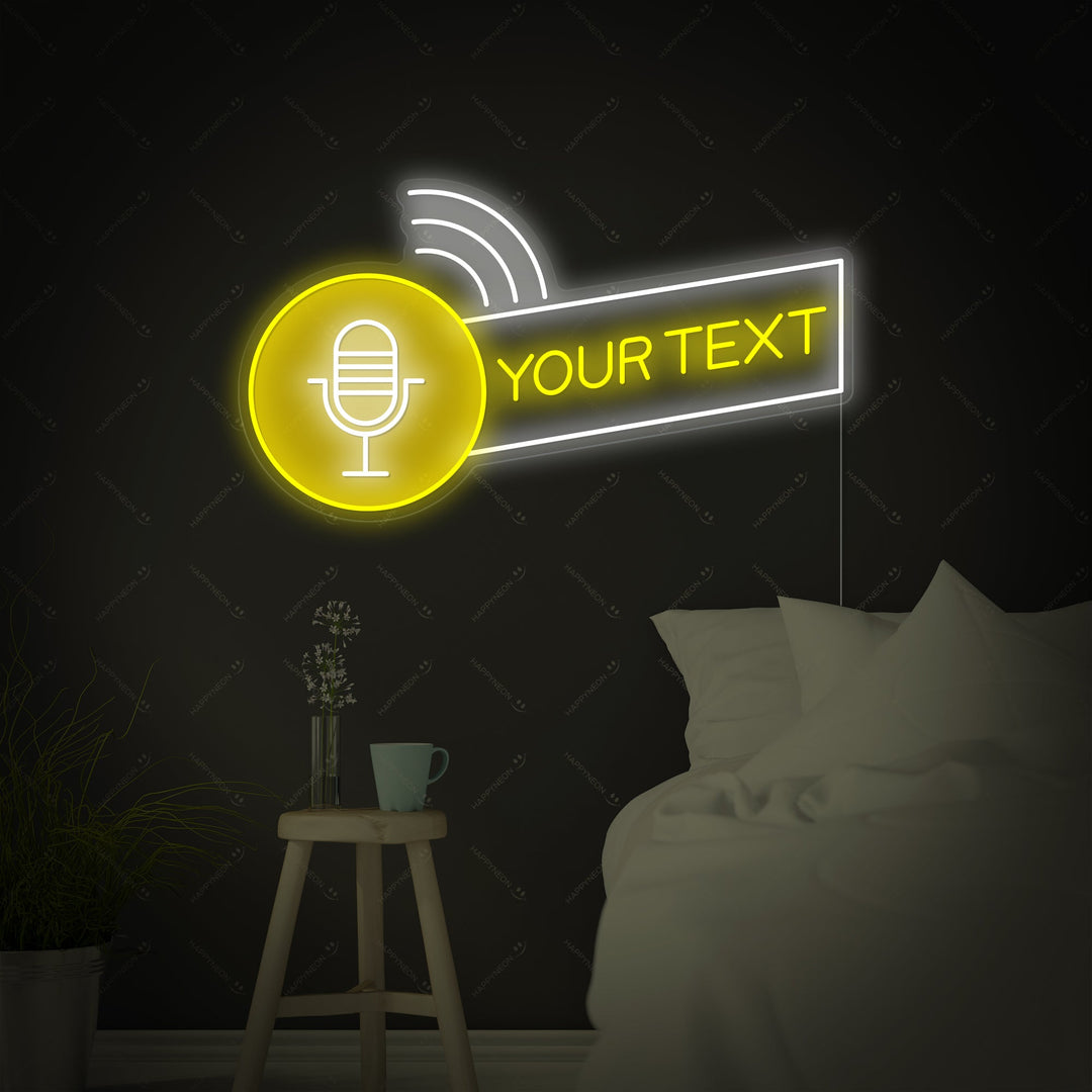 "Anpassad podcast-logotyp" Neonskylt
