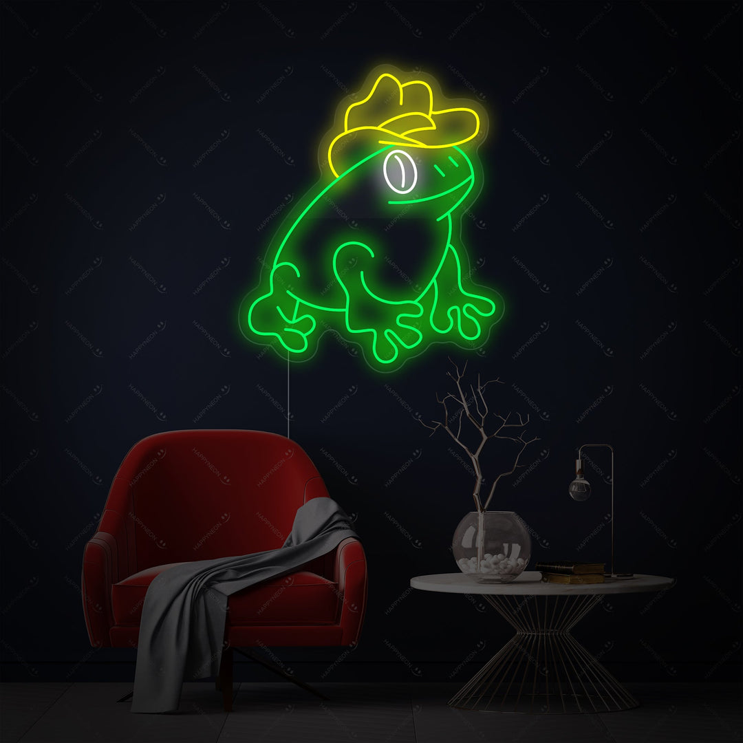 "Groda Med Cowboyhatt" Neonskylt