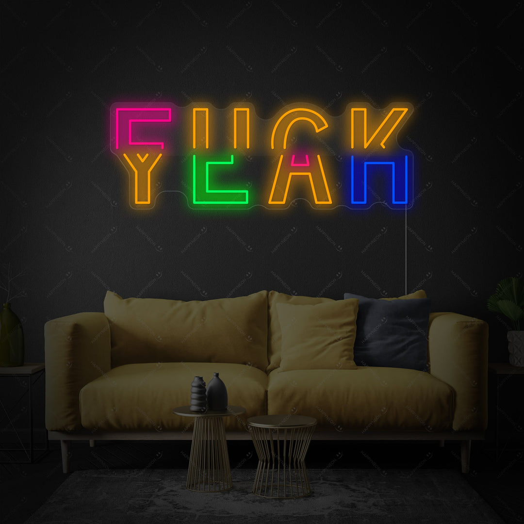 "Fuck Yeah" Neonskylt
