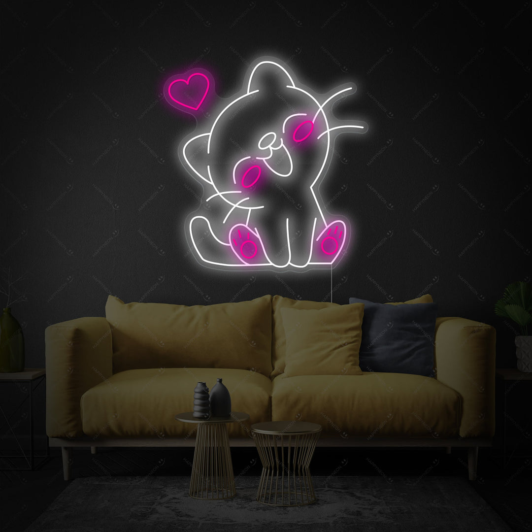 "Kawaii Cat" Neonskylt