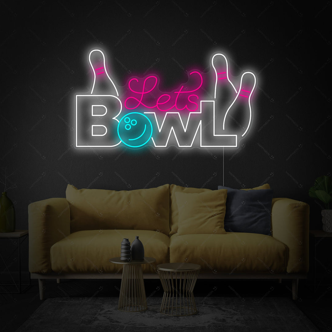"Lets Bowl" Neonskylt
