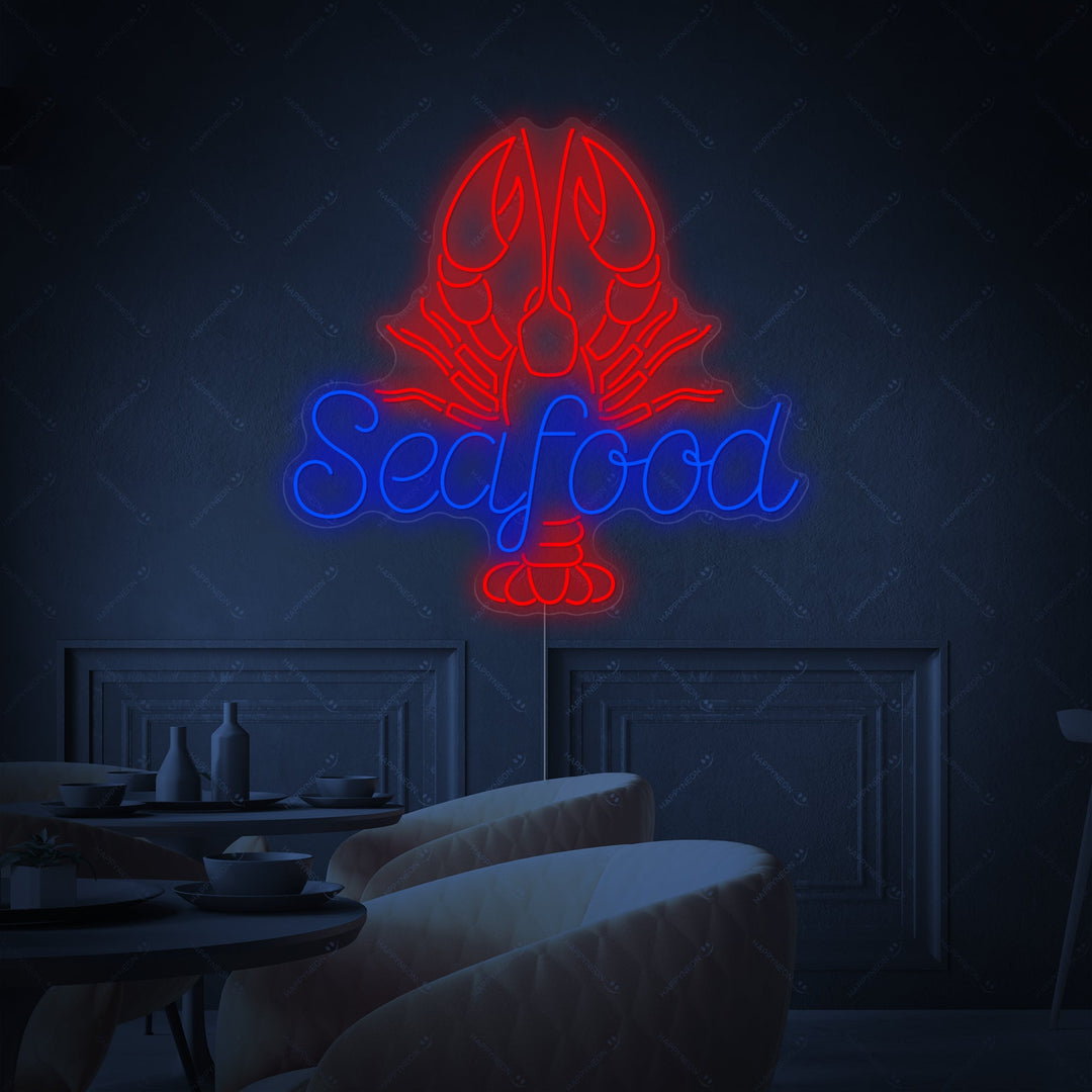 "Seafood" Neonskylt
