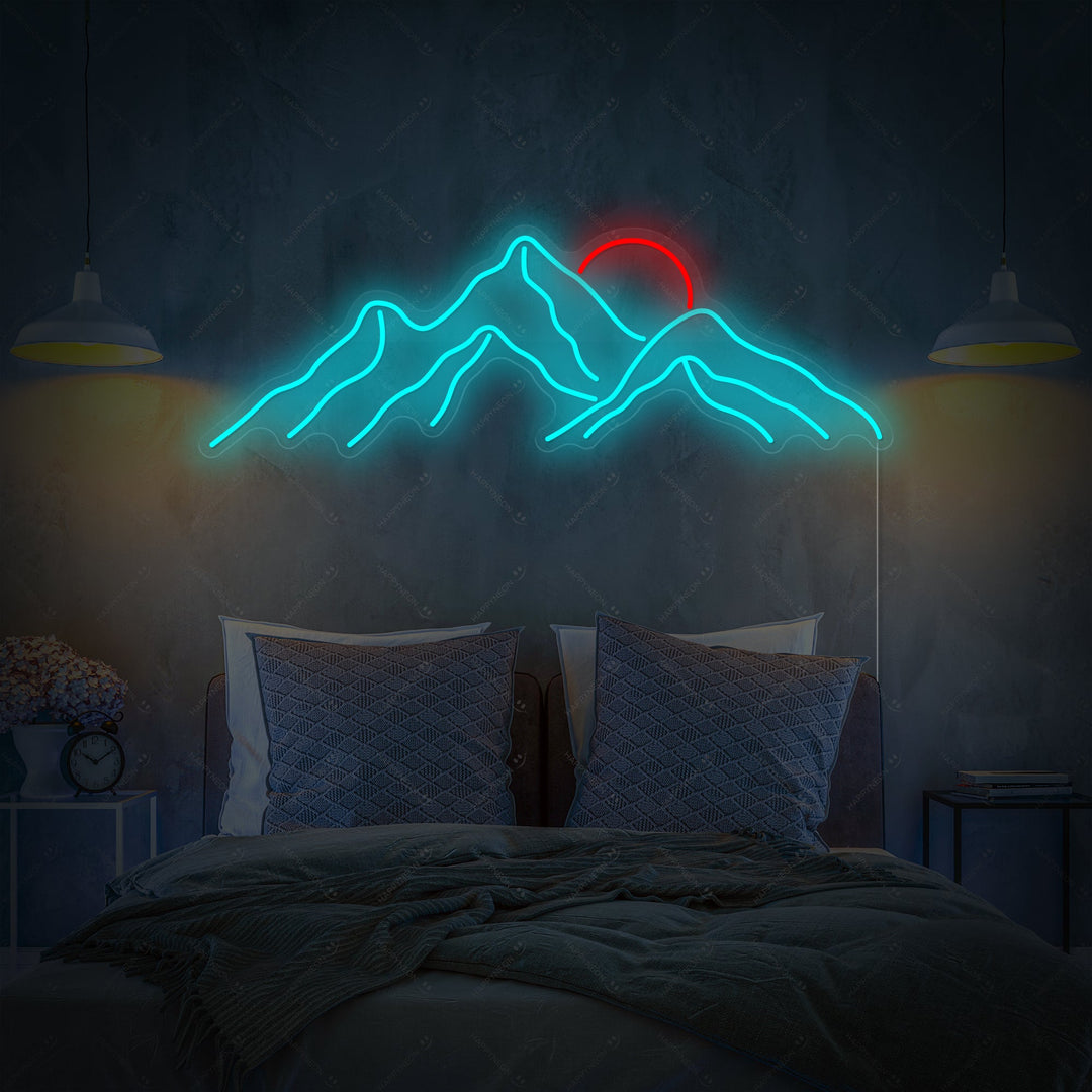 "Berg solnedgång" Neonskylt