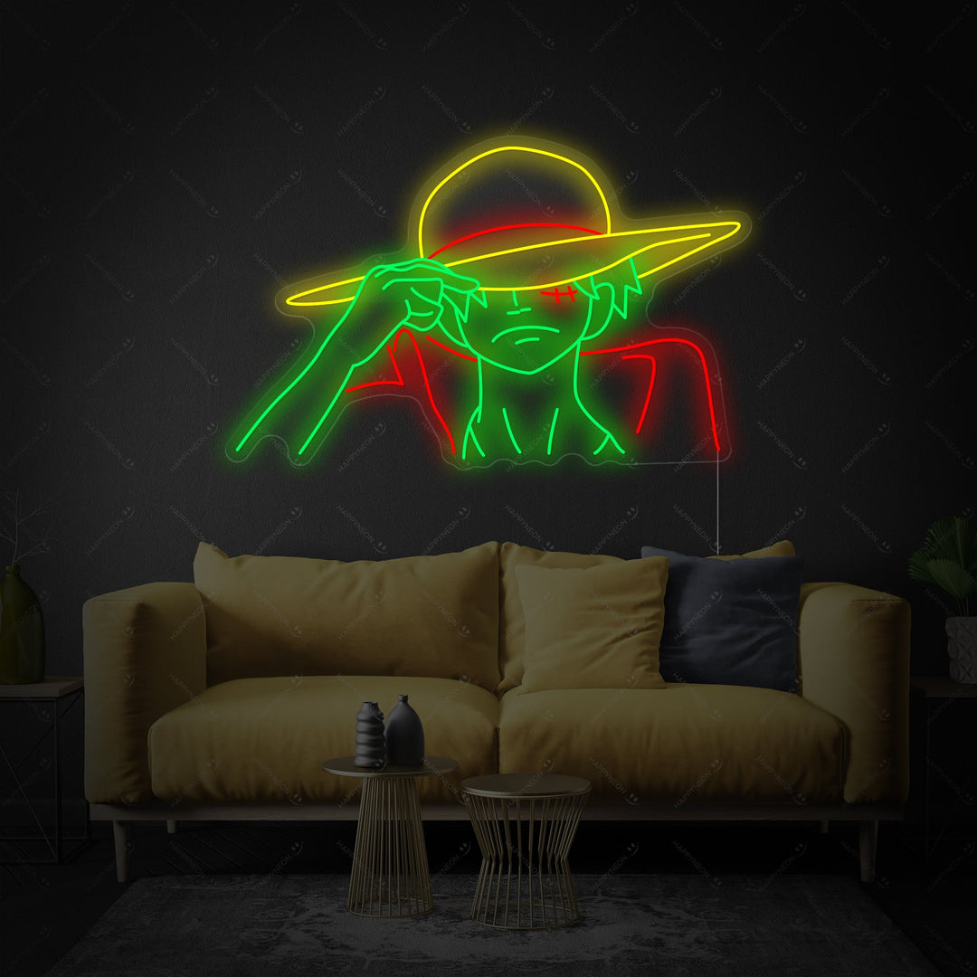 "One Piece Monkey" Neonskylt