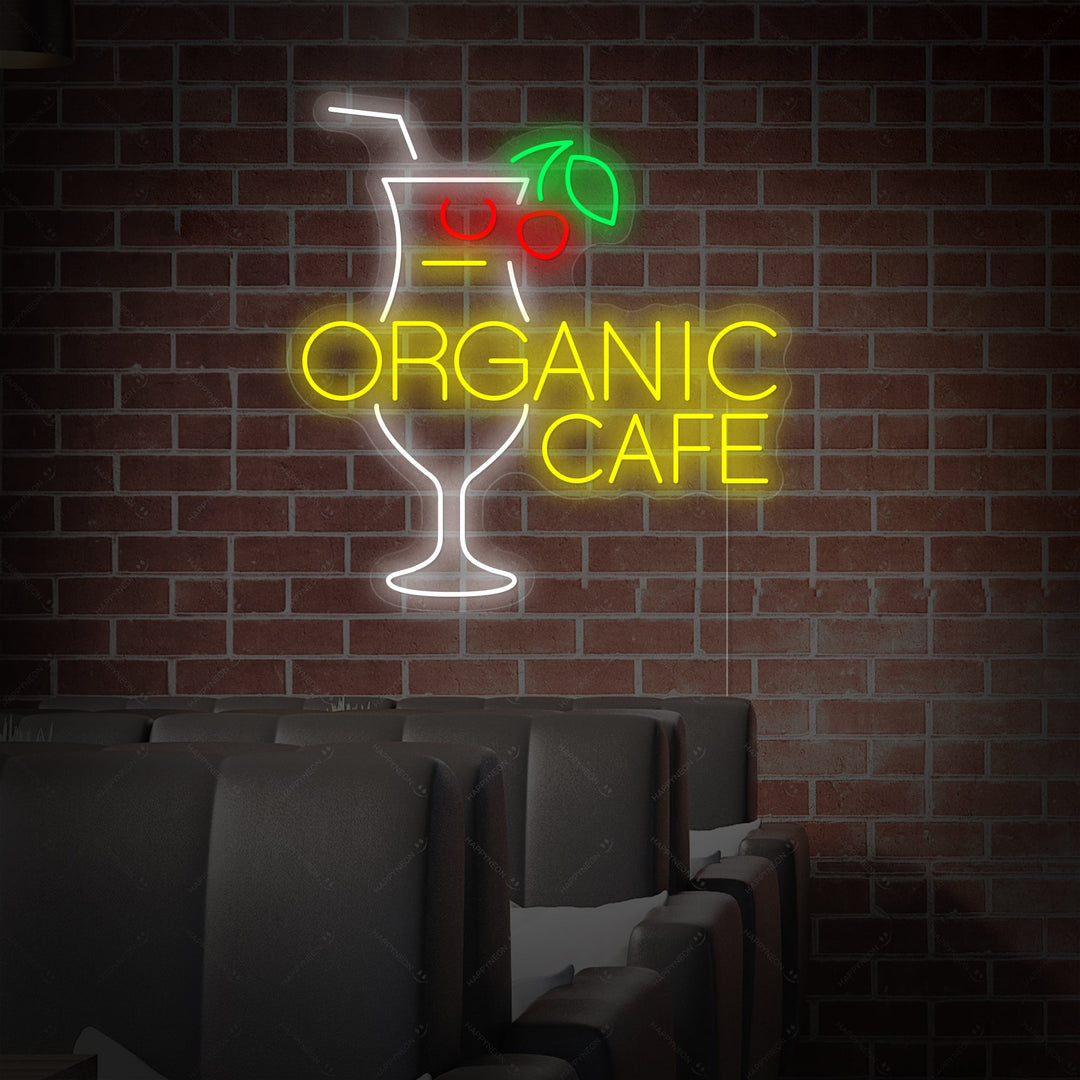 "Organic Cafe" Neonskylt