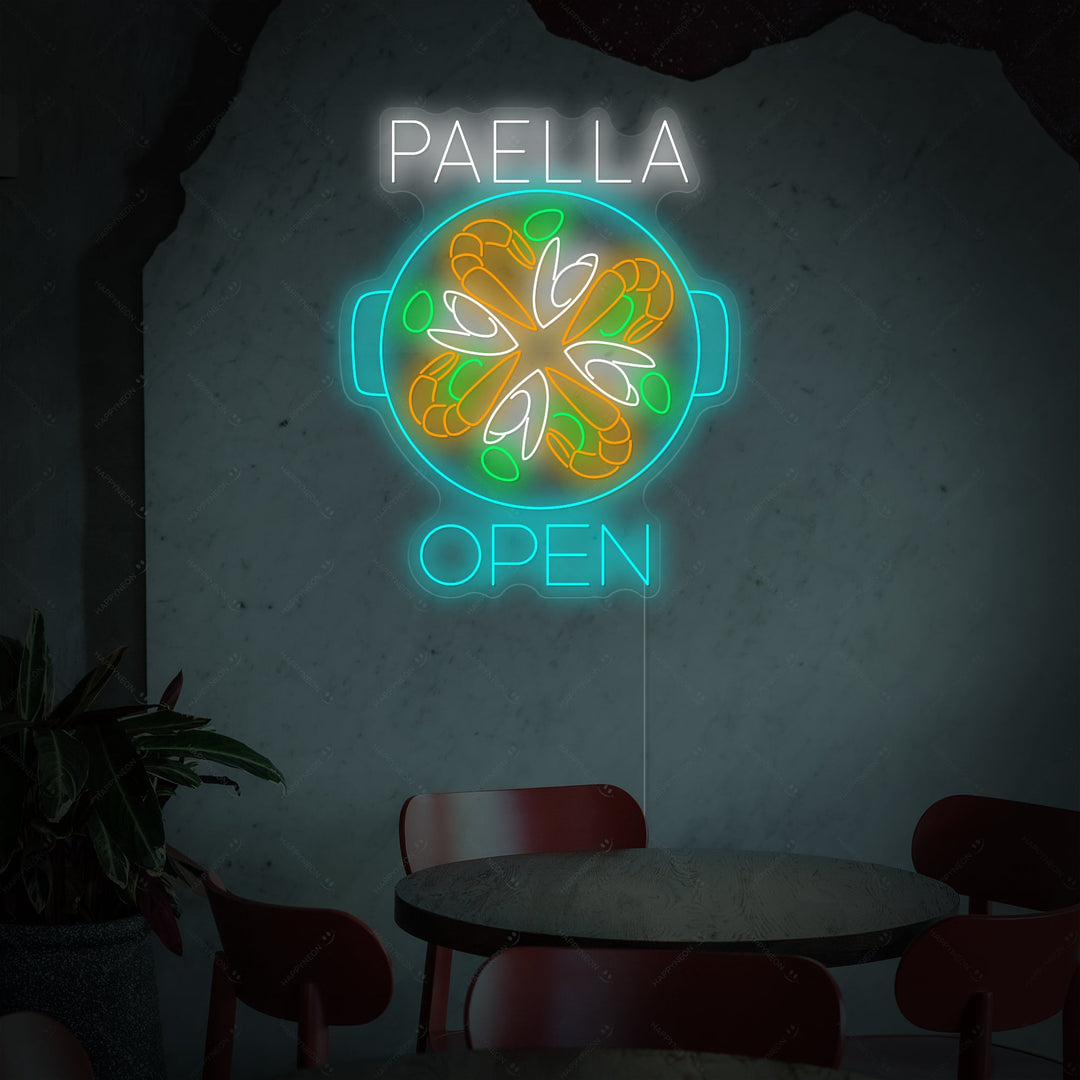 "Paella Open" Neonskylt