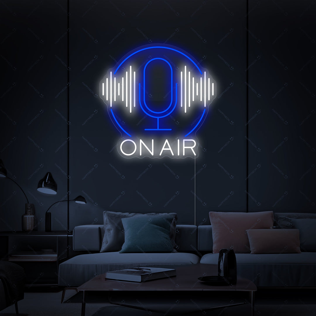 "Podcast On Air" Neonskylt