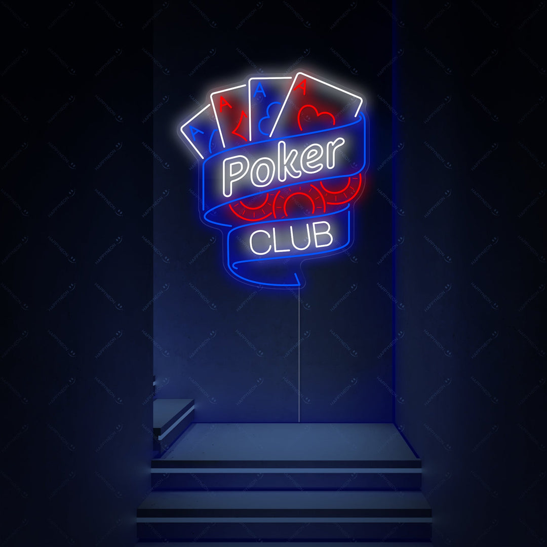 "Pokerklubb" Neonskylt
