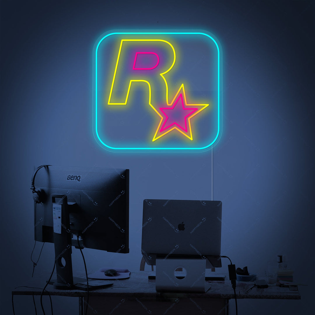 "Rockstar Games-logotyp" Neonskylt