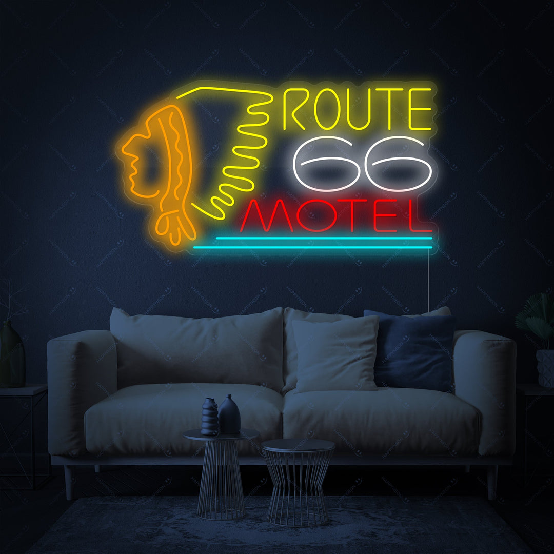 "Route 66 Motel" Neonskylt