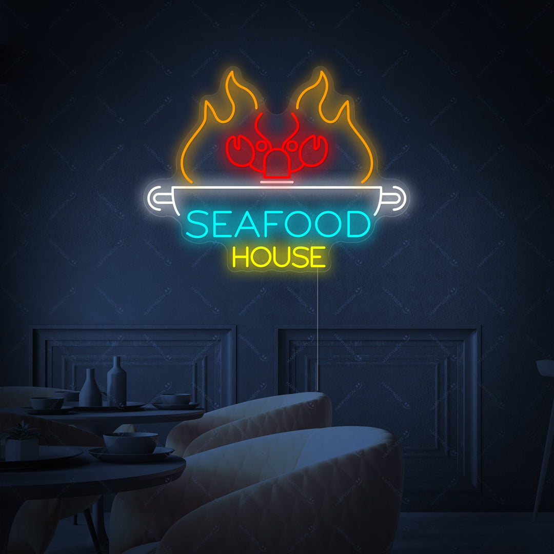 "Seafood House" Neonskylt