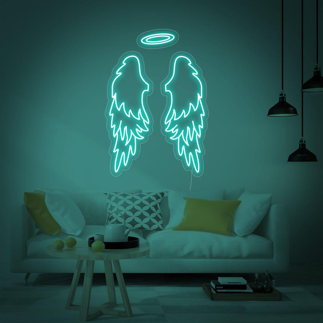"Ängelvingar Halo" Neonskylt