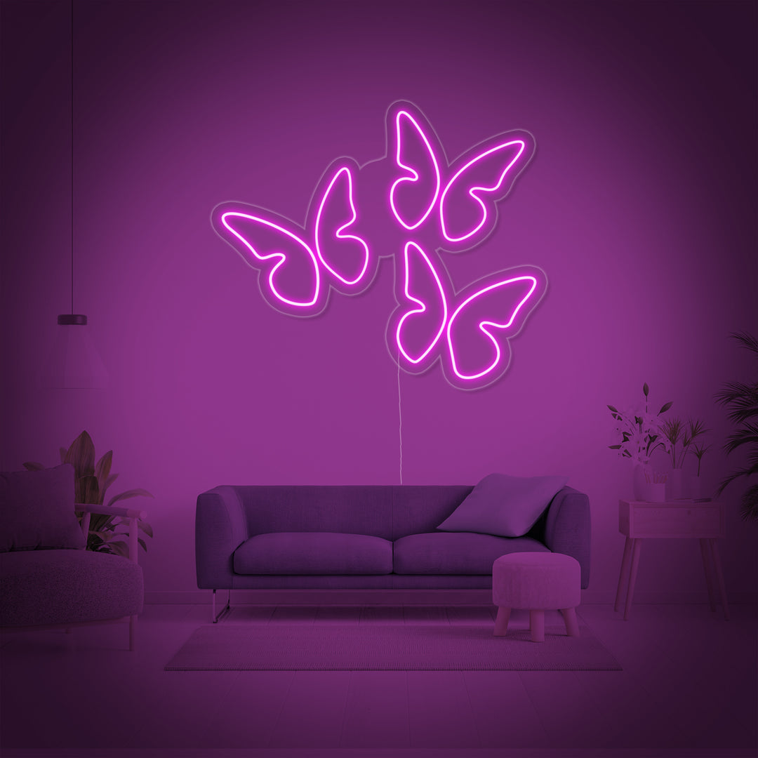 "3 Fjärilar" Neonskylt