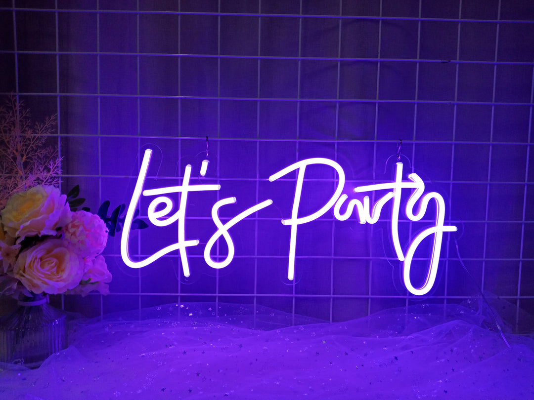 "Lets Party" Neonskylt (Lager: 3 enheter)