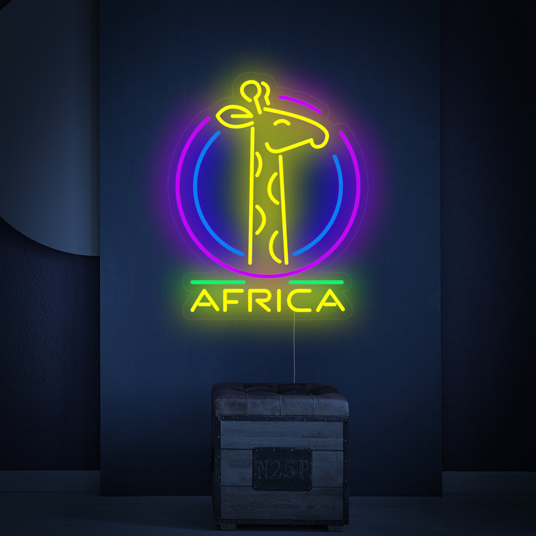 "Afrikansk Giraff" Neonskylt