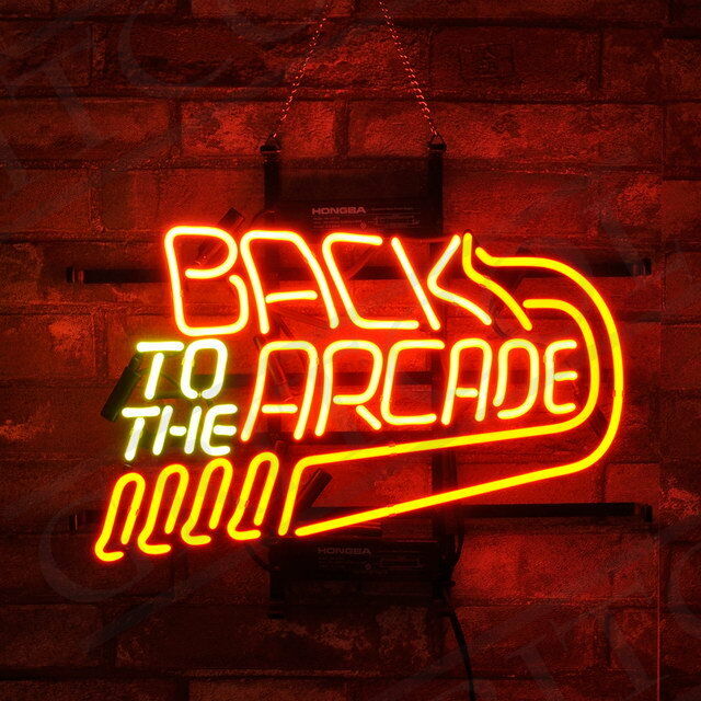 "Back To The Arcade, Inredning För Spelrum" Neonskylt