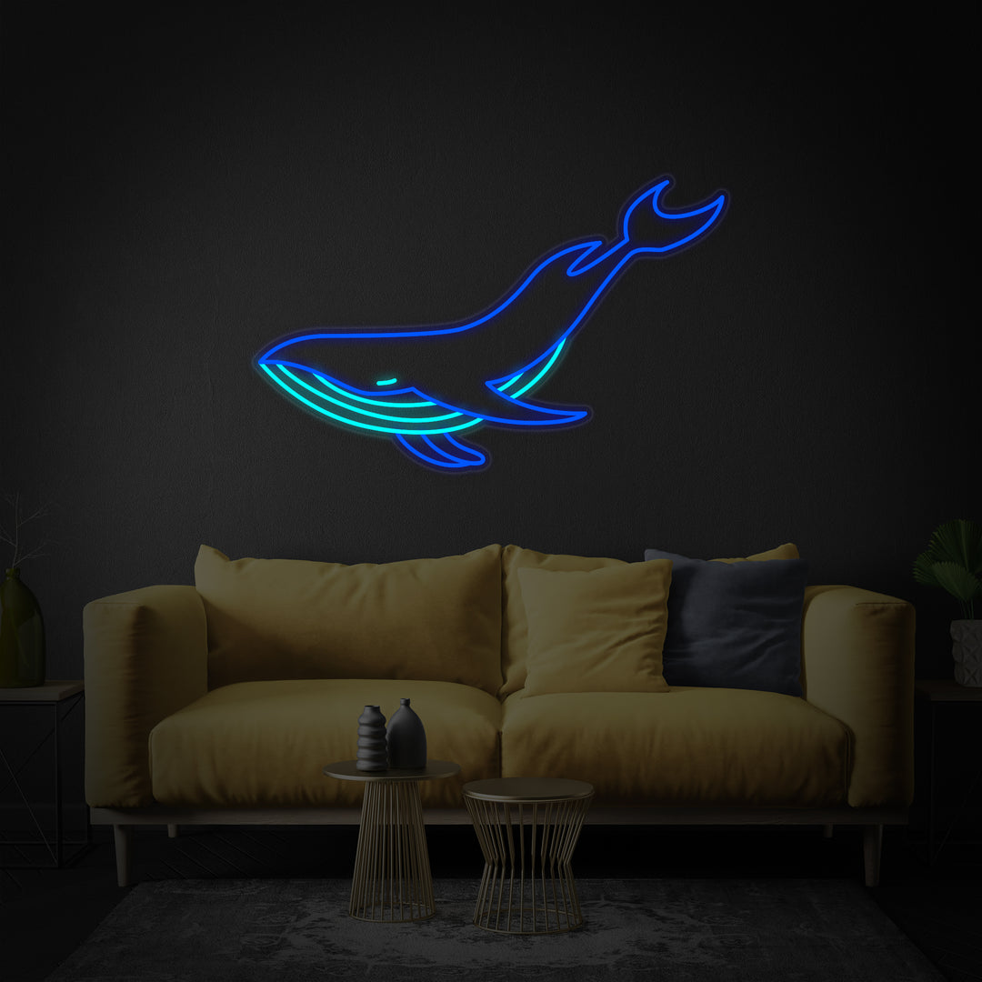 "Blåval" Neonskylt