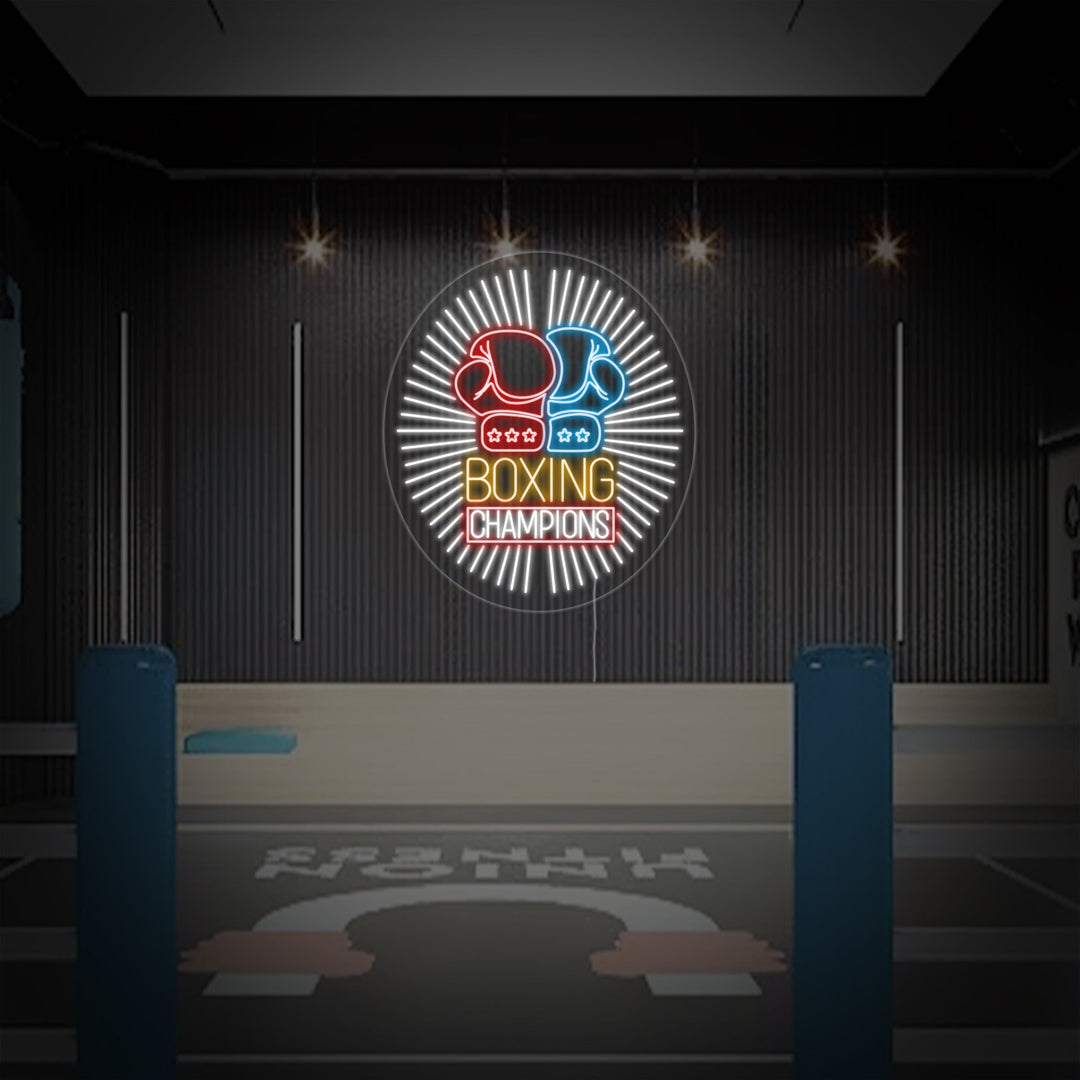 "Boxing Champions, Boxhandskar" Neonskylt