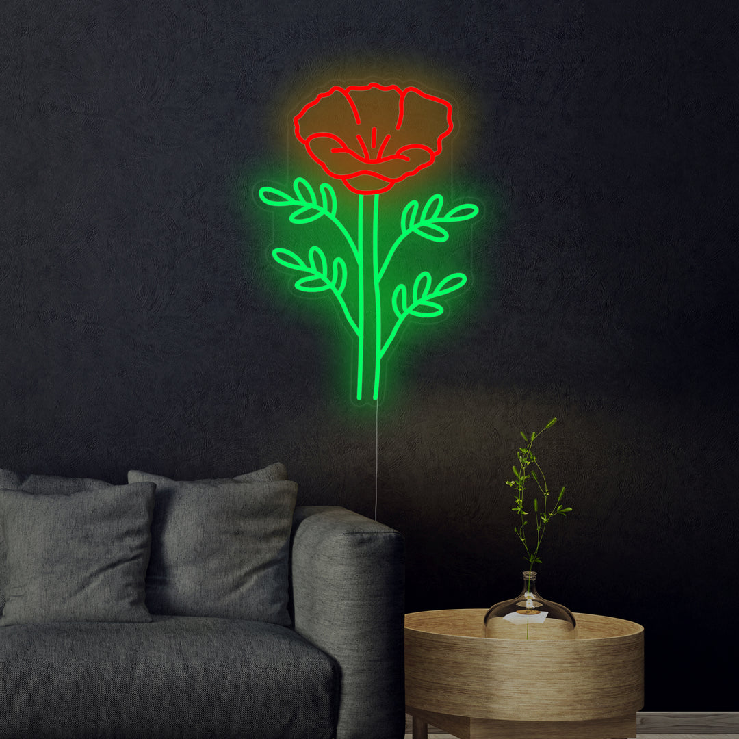 "Kalifornisk Vallmo Papaver Rhoeas" Neonskylt