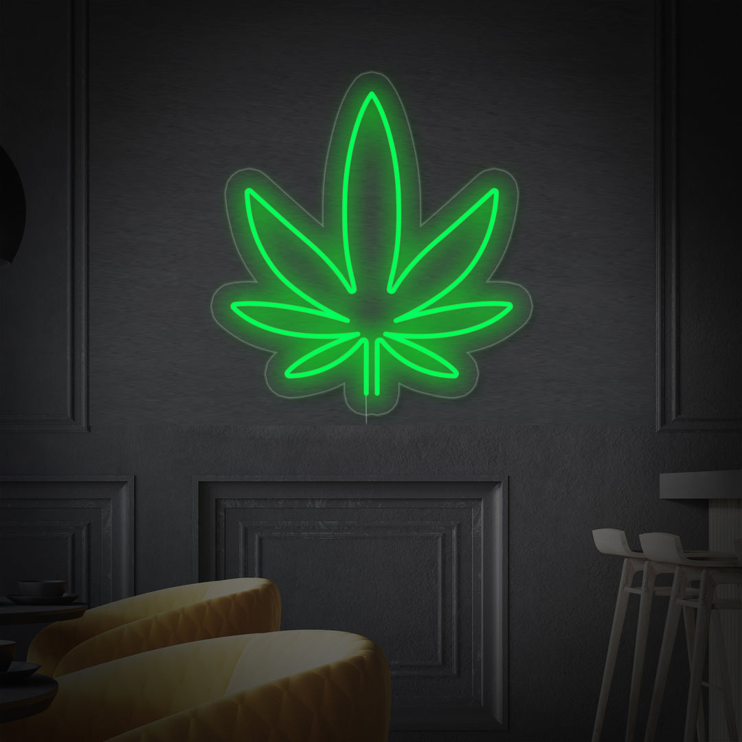 "Weed Öppen Bar" Neonskylt