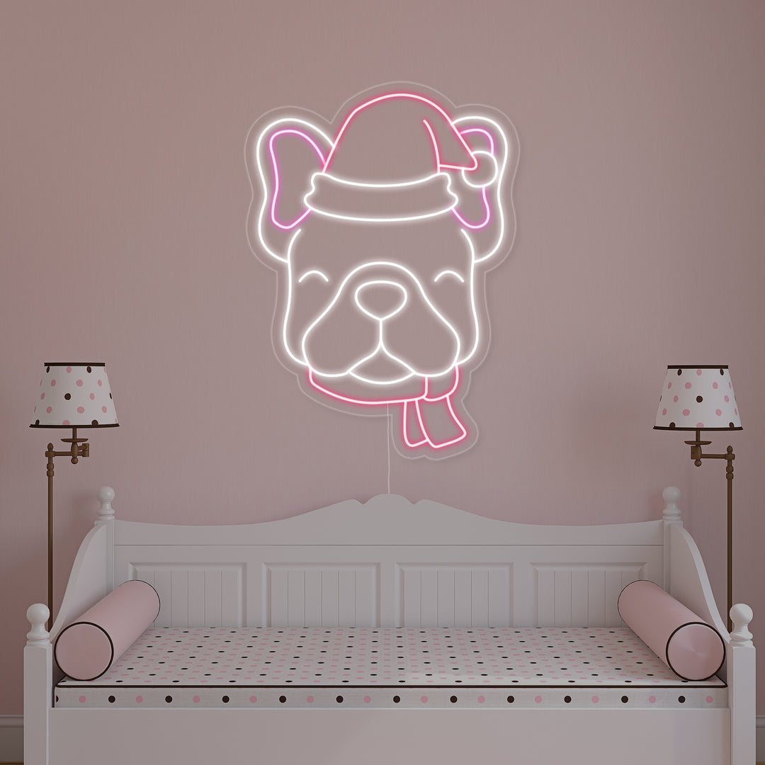"Bulldogg, Christmas" Neonskylt