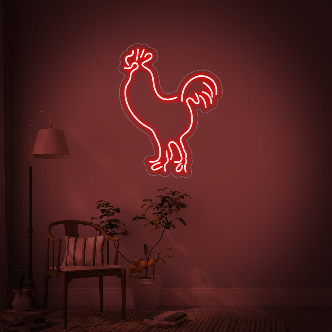 "Tupp, Höna, Fjäderfä" Neonskylt