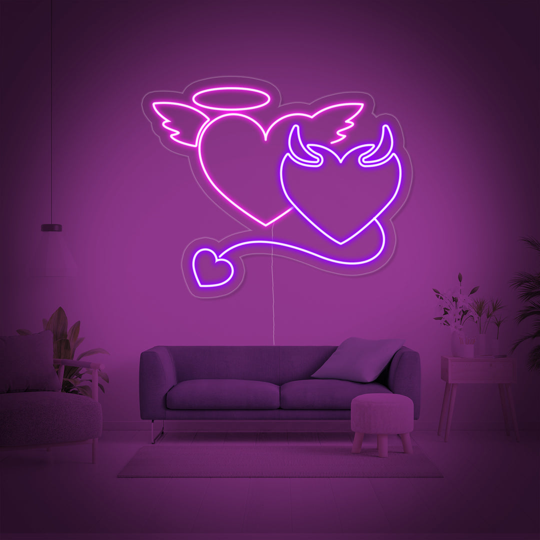 "djävul ängel" Neonskylt