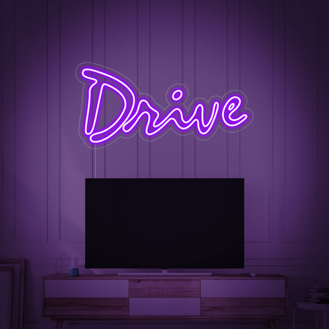 "Drive, Television" Neonskylt