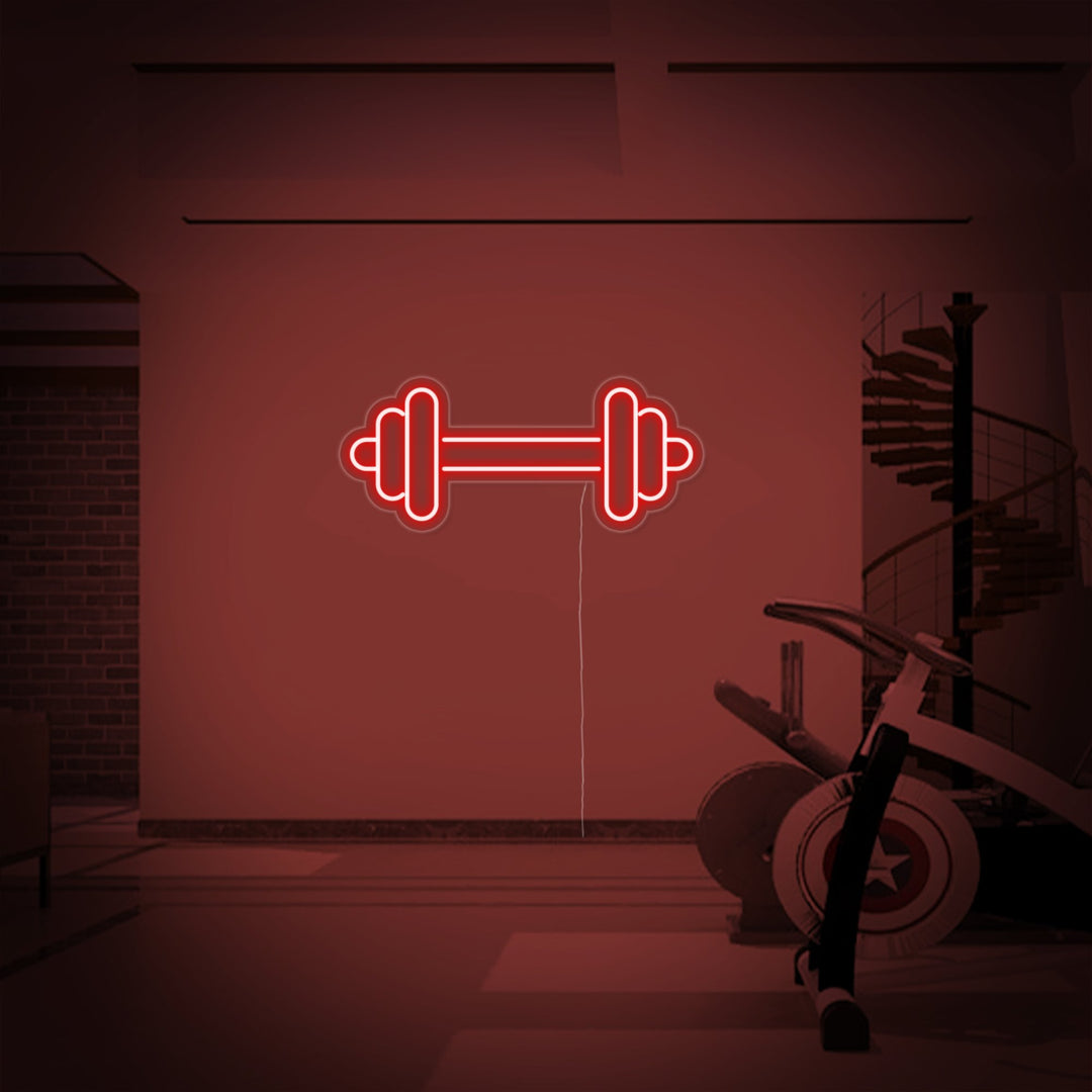 "Hantel Skivstång Gym, Gymdekor, Fitnessdekor" Neonskylt
