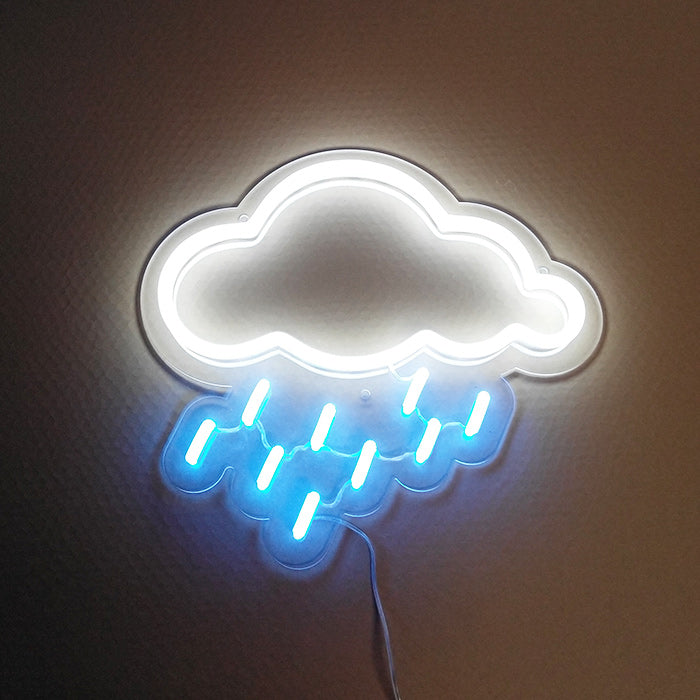 "Element Symbol Moln Regn" Neonskylt