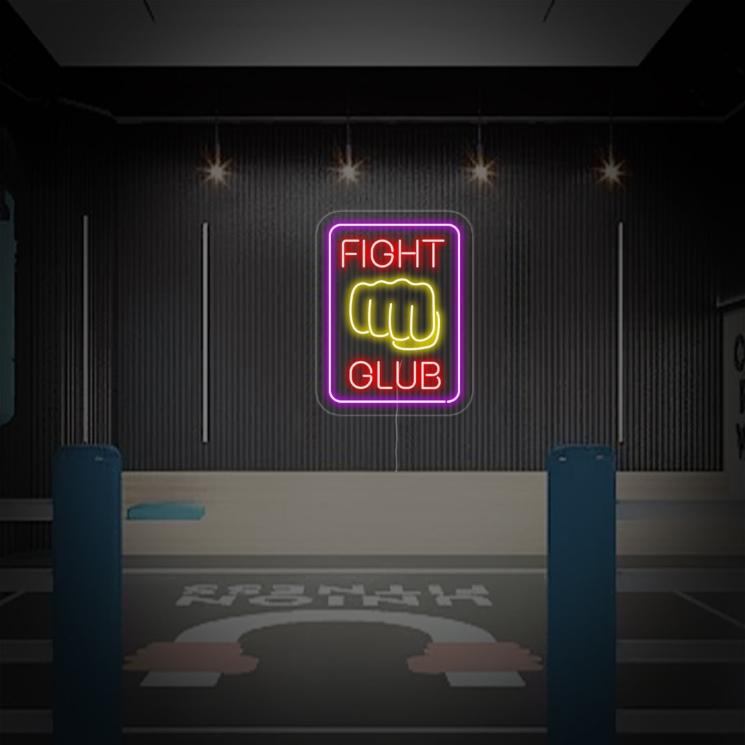 "Kampsällskap, Fight Club" Neonskylt