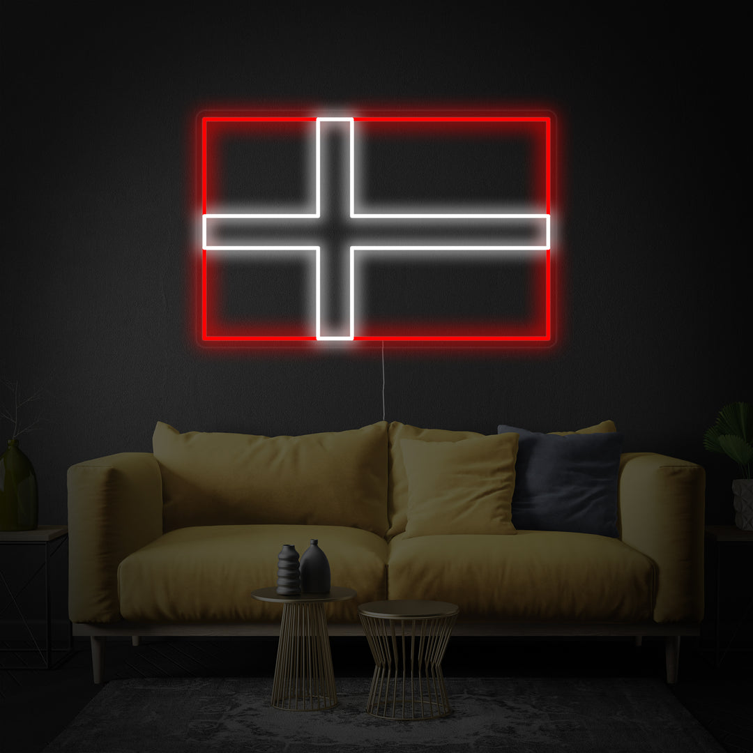 "Danmarks Flagga" Neonskylt