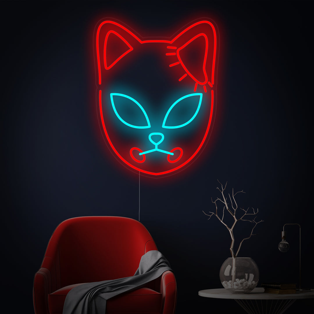 "Rävmask, Manga Anime" Neonskylt