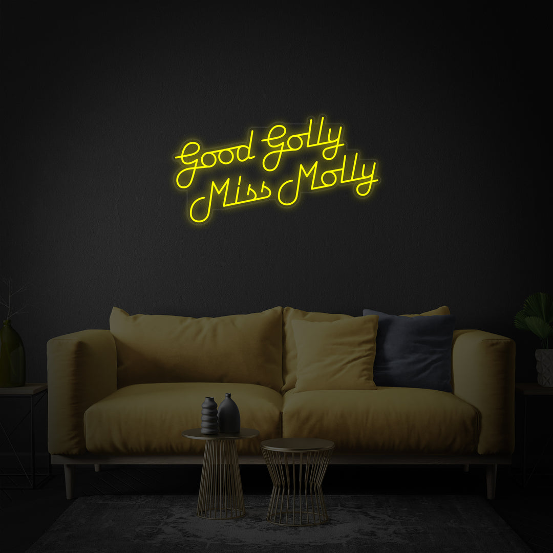 "Good Golly Miss Molly Rockmusik" Neonskylt