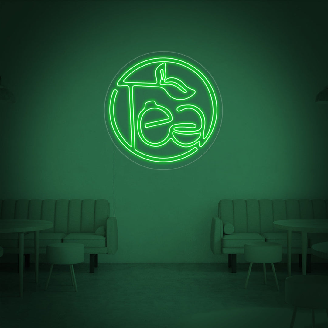 "Grönt te, Tea" Neonskylt