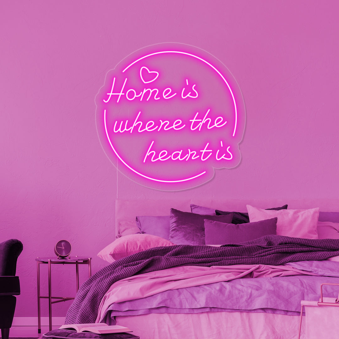 "Home is Where The Heart is" Neonskylt