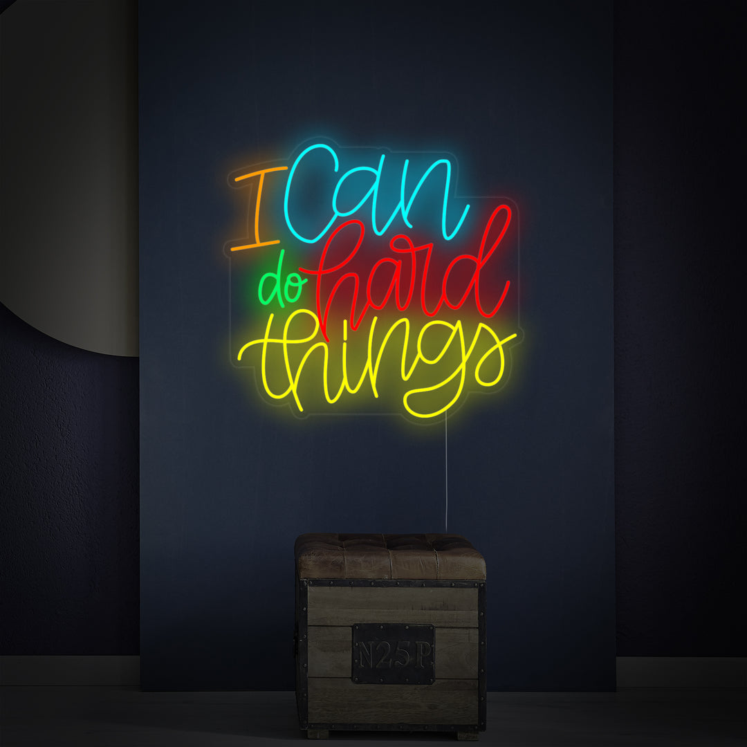 "I Can Do Hard Things" Neonskylt
