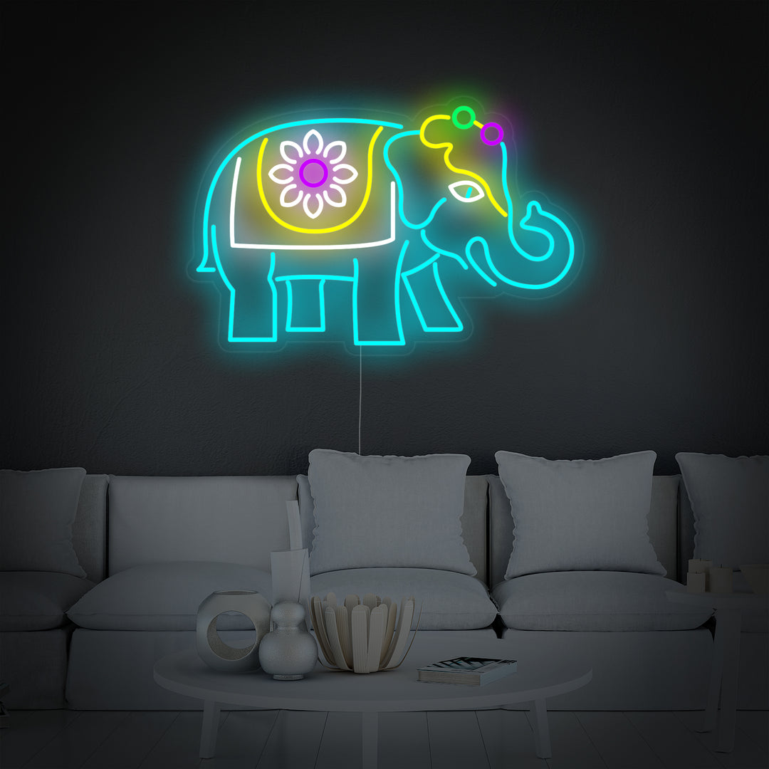 "Indisk Elefant" Neonskylt