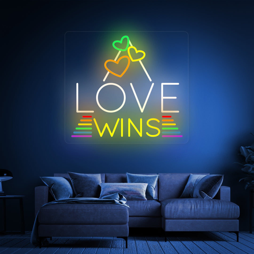 "LGBT Love Wins" Neonskylt