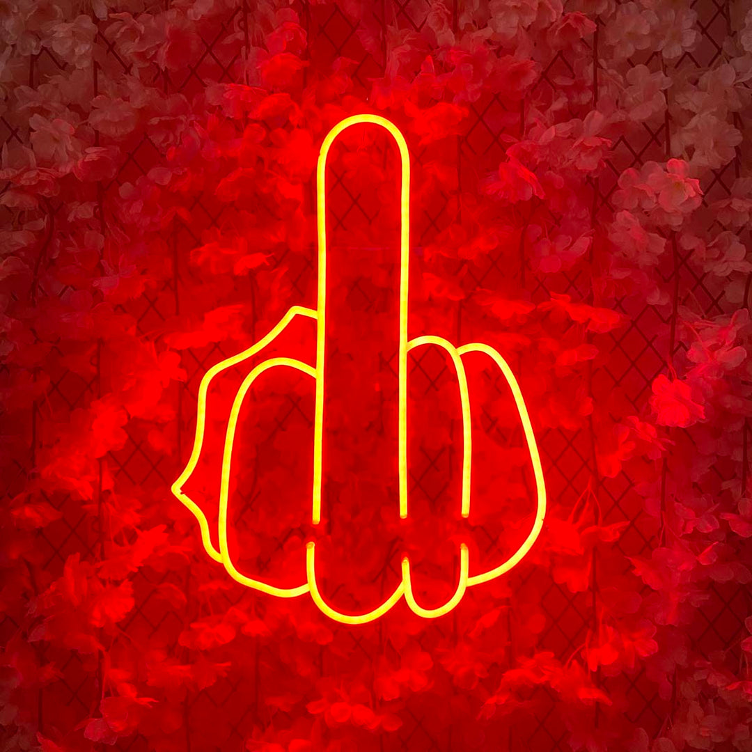 "Långfinger" Neonskylt