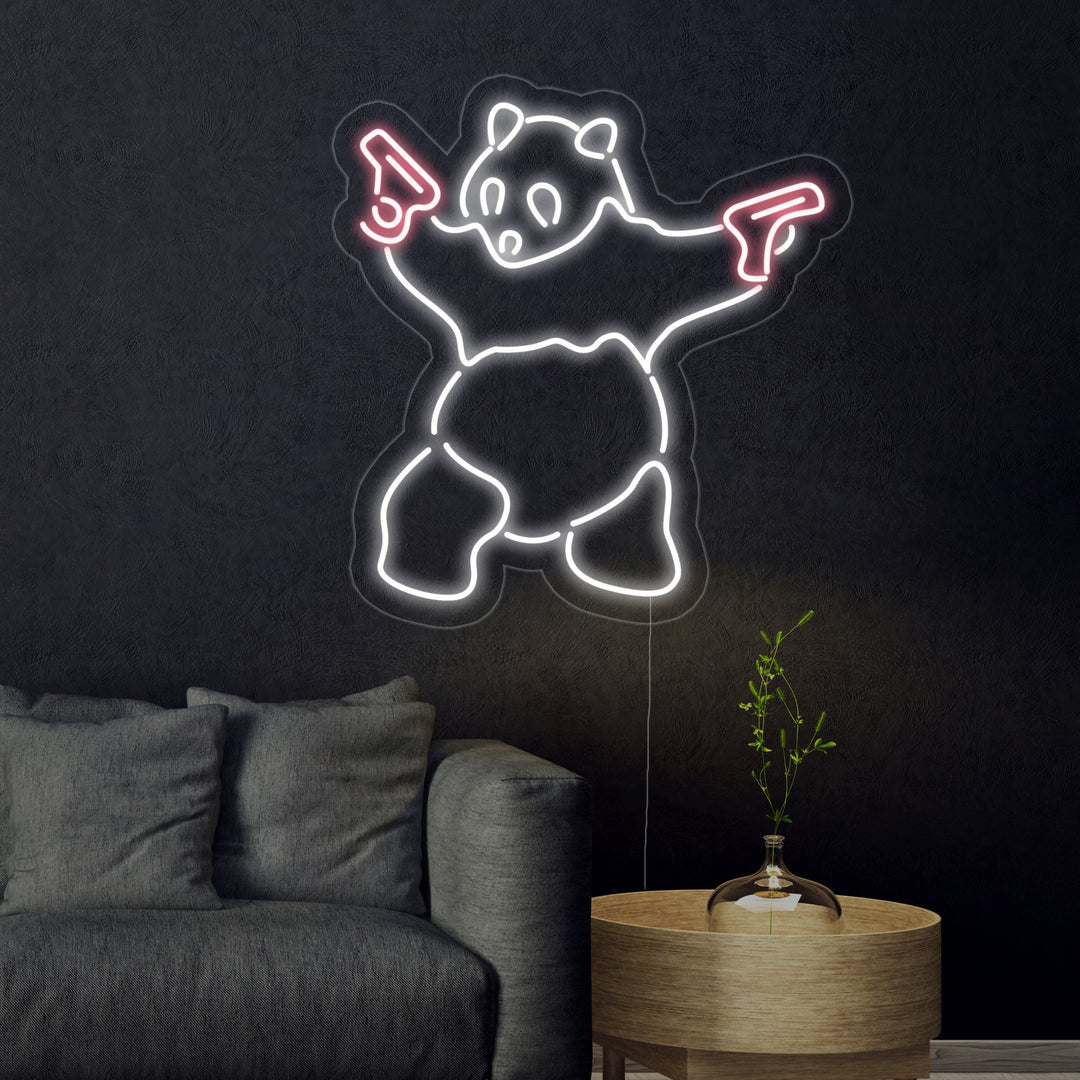 "Panda, Vapen" Neonskylt