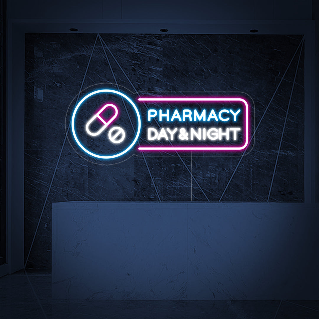 "Pharmacy Day Night" Neonskylt