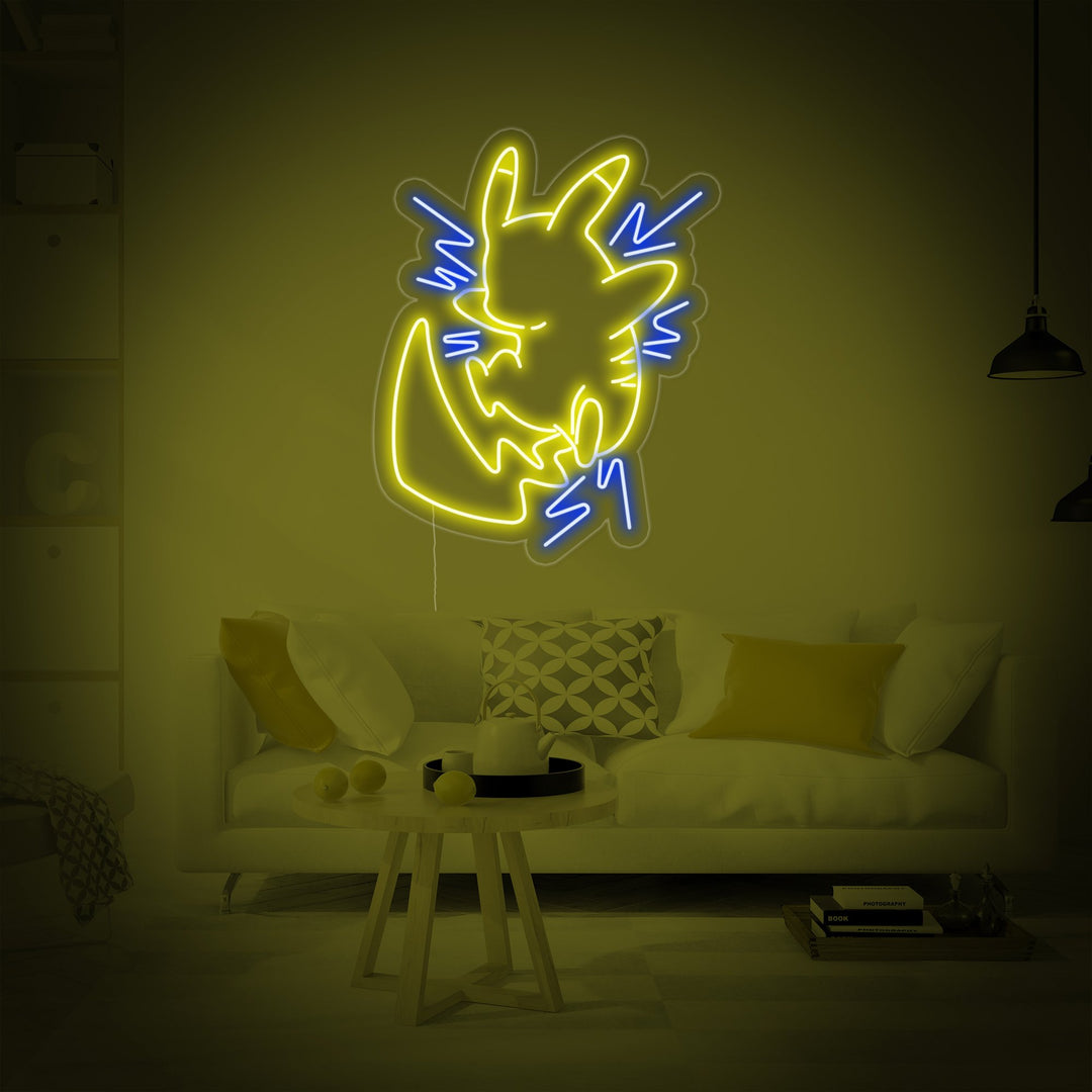 "Pikachu, Väggkonst För Spelrum" Neonskylt