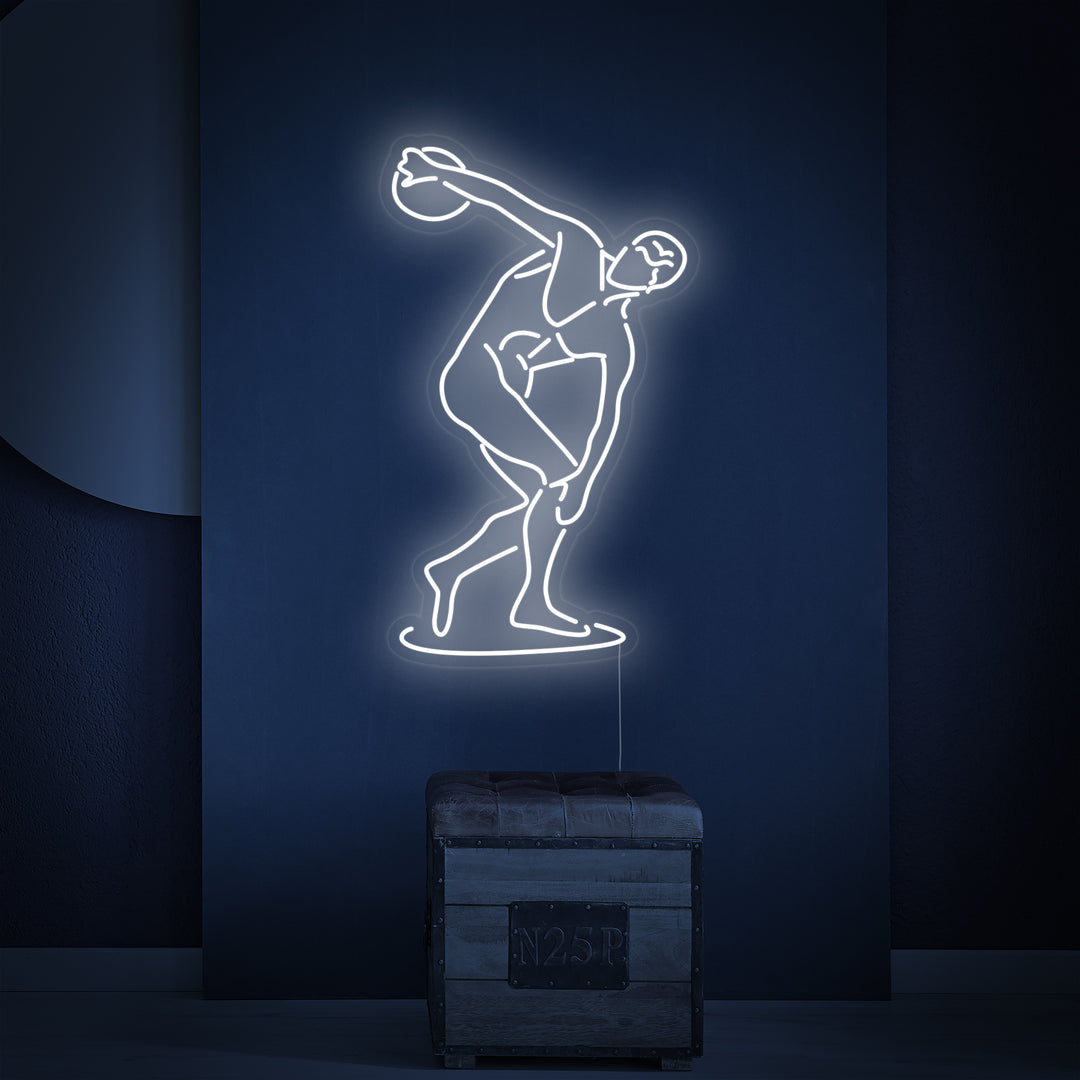 "Myrons Diskobolus" Neonskylt