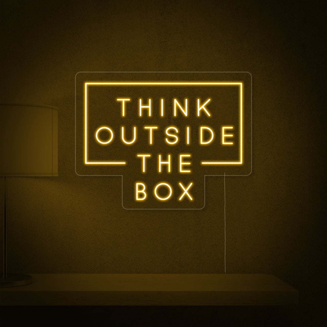 "Think Outside The Box" Neonskylt