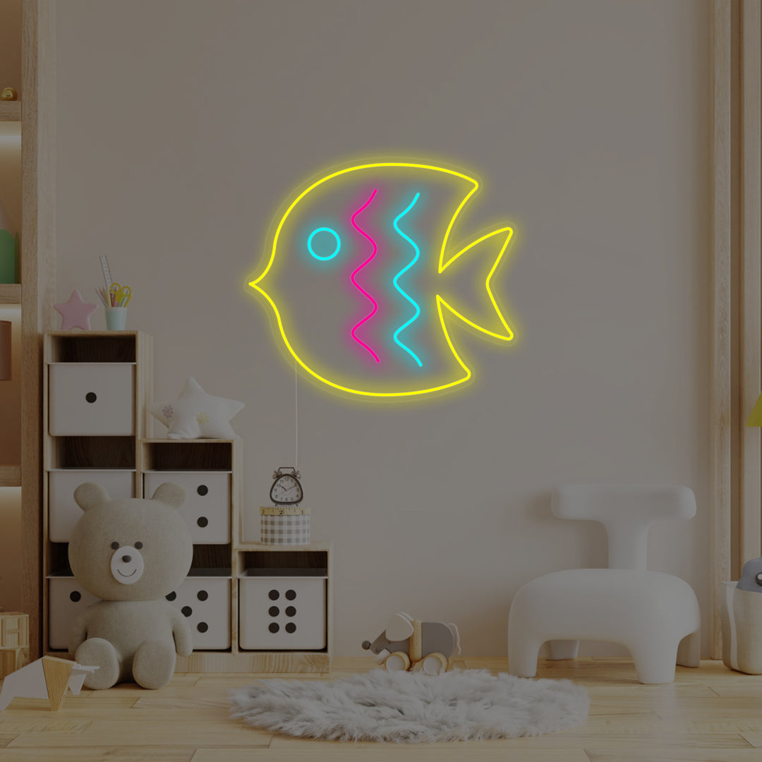 "Tropisk Fisk, Dekor För Barnrum" Neonskylt