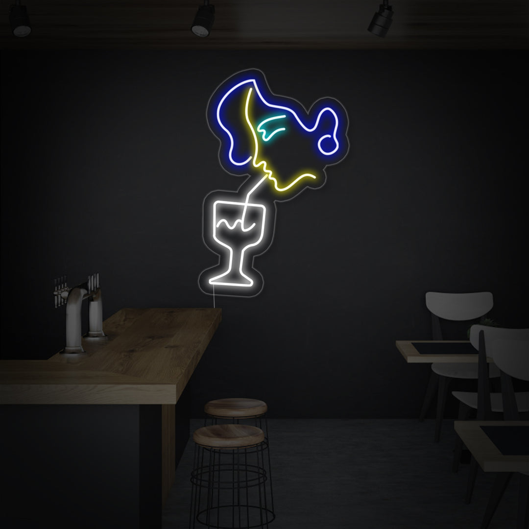 "Kvinnor, Dricker" Neonskylt