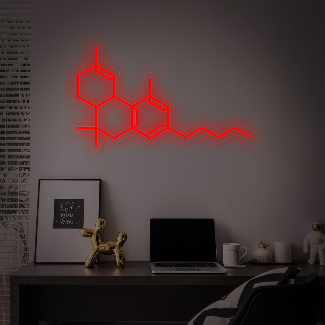 "Cannabis Thc-Molekyl" Neonskylt